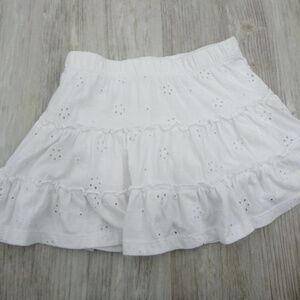 CAT & JACK GIRLS SKORT XS WHITE EYELET SKIRT